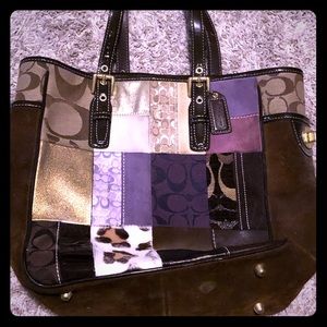 Coach leather patchwork purse